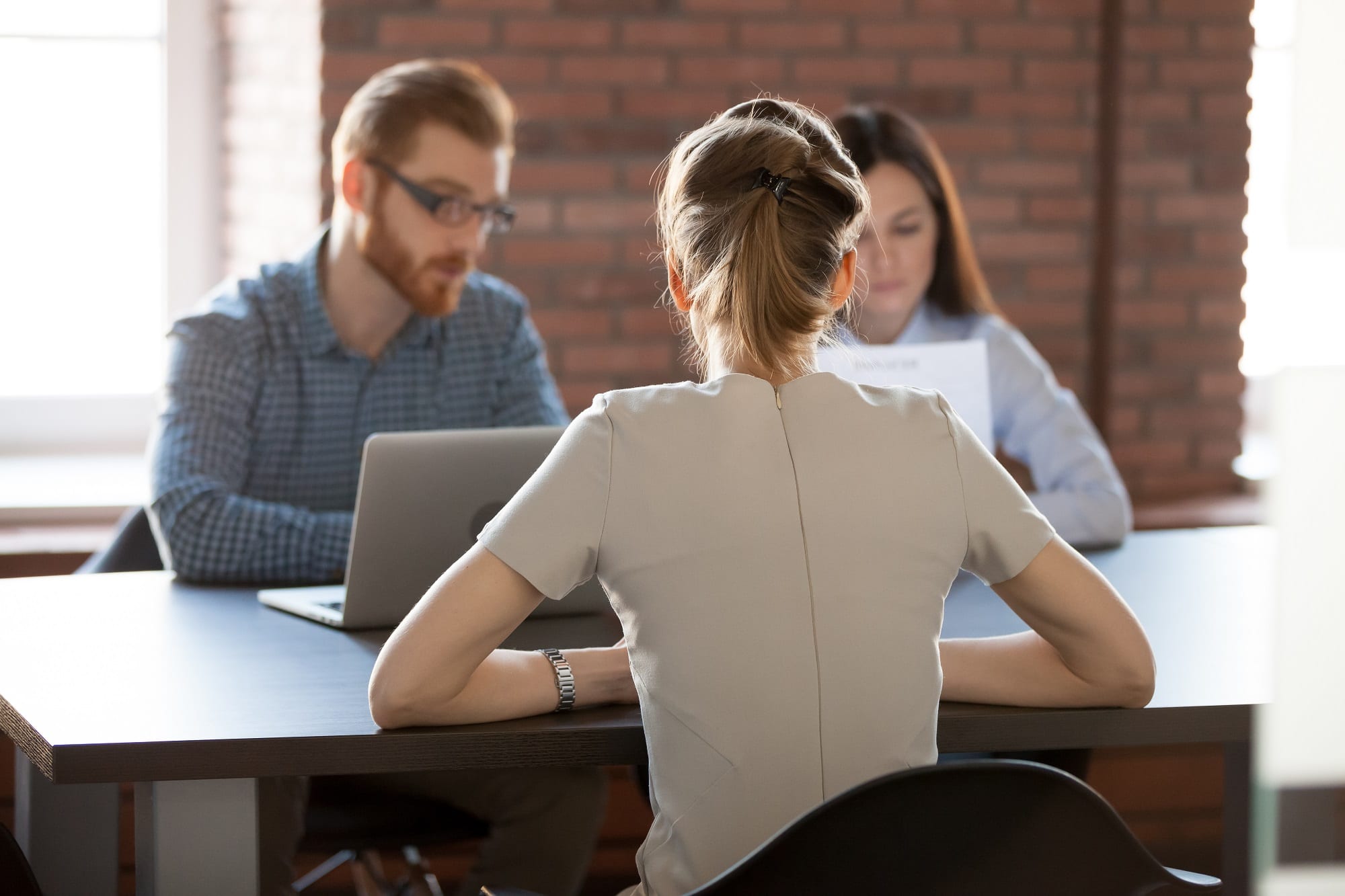 Female Work Candidate Applying For Job In Office
