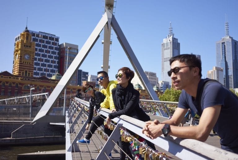 Travelers On Bridge