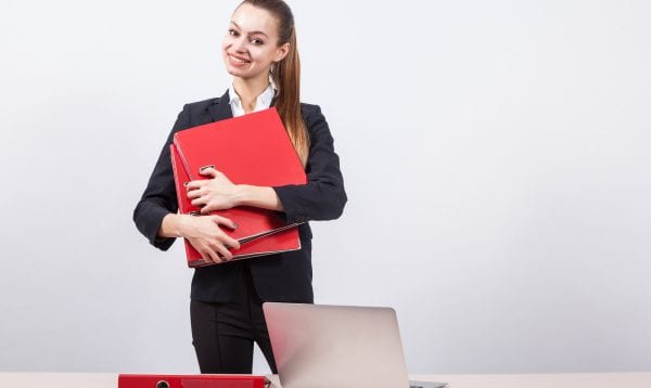 Stylish Young Business Woman Designer Sites In A Business Suit S