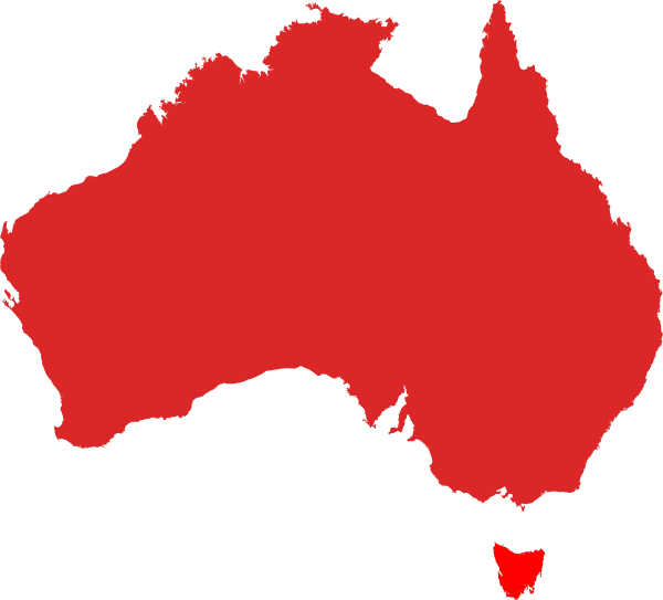 Australia Map Red Hi
