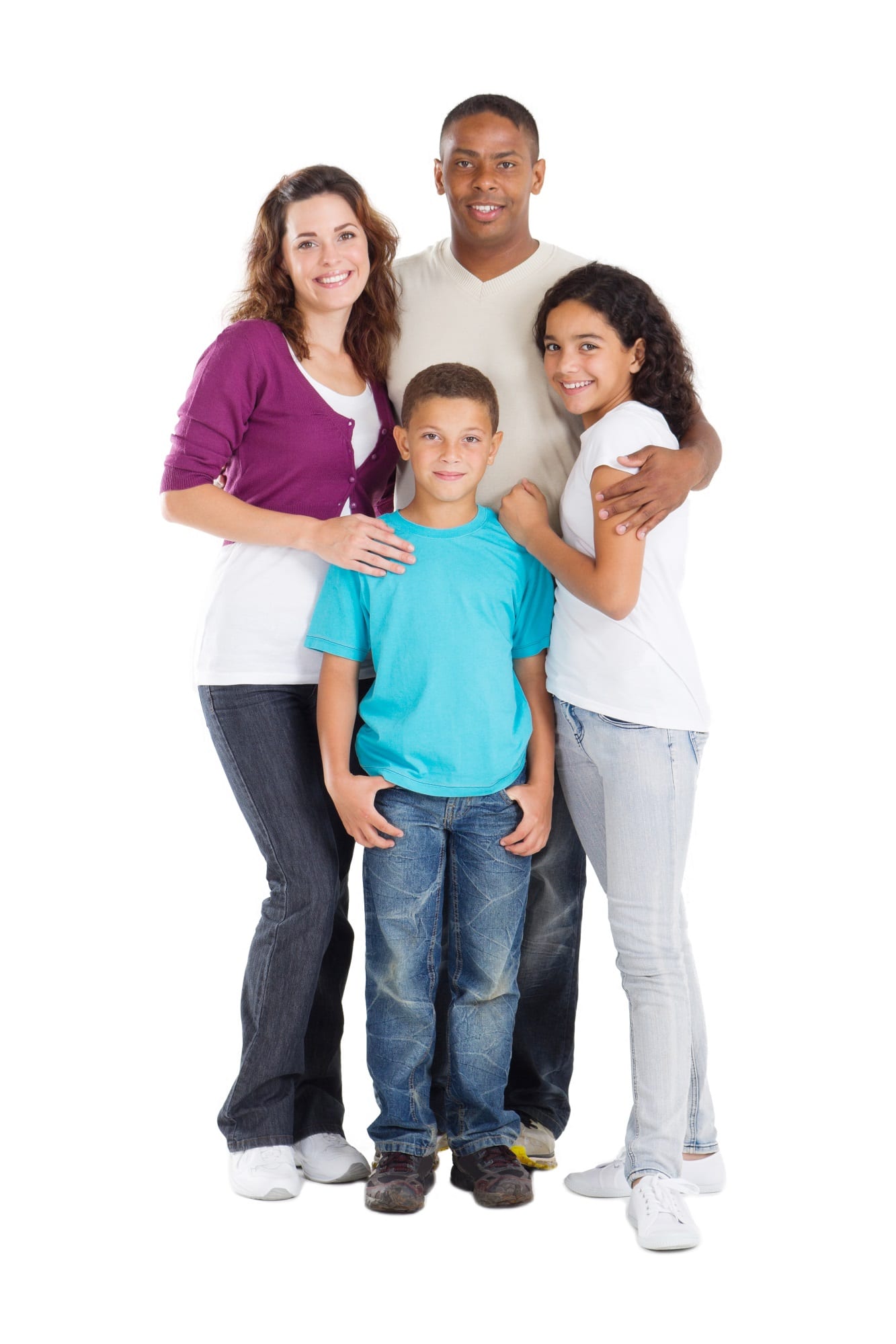 Happy Multiracial Family Of Four